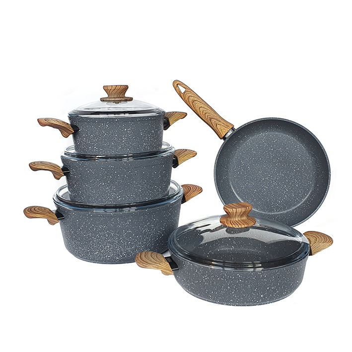 Leydi Marble Natura Granite Cookware Set