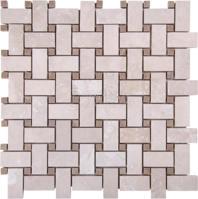 Basketweave Mosaic Bottocino Emperador