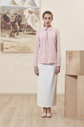 A Pleat Blouse 3126 Powder Color