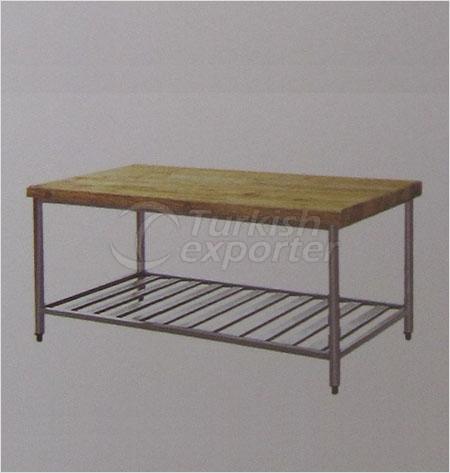 wood working table with stainless steel