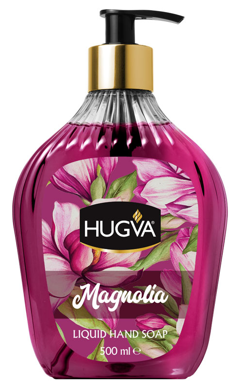 HUGVA JABÓN LÍQUIDO DE MANOS PREMIUM VAINILLA, MAGNOLIA, OLIVA / 500 ML * 12