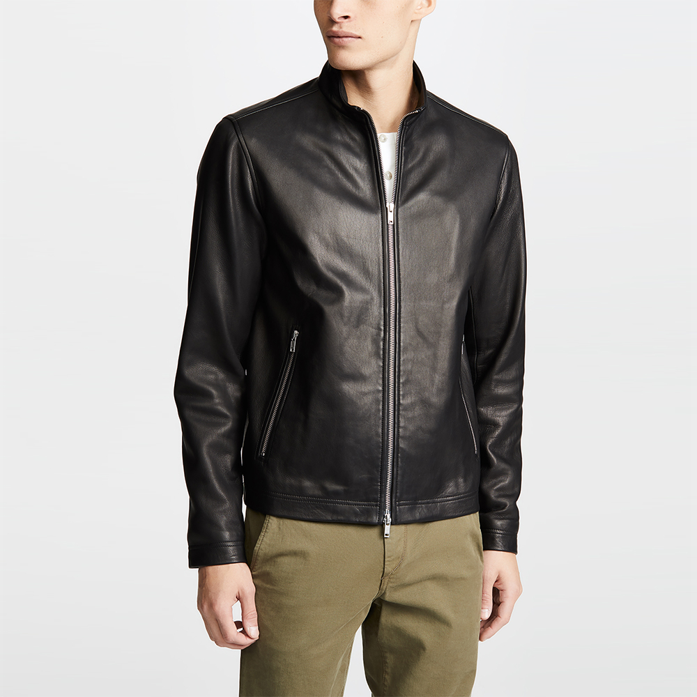 Black Zipper Leather Jacket