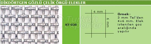 Dikdörtgen Gözlü Çelik Örgü Elekler