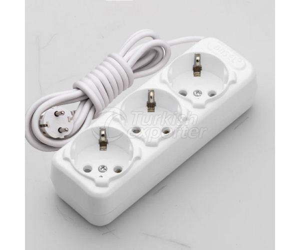 3 Way Earthed Corded Socket