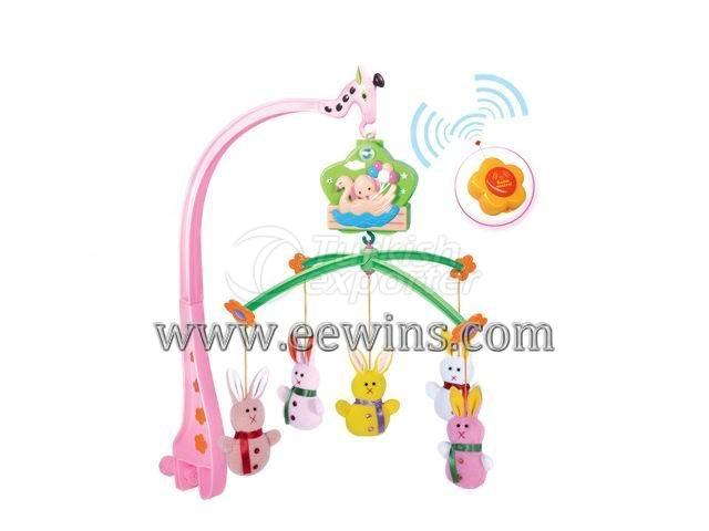 Remote control rotating baby mobile