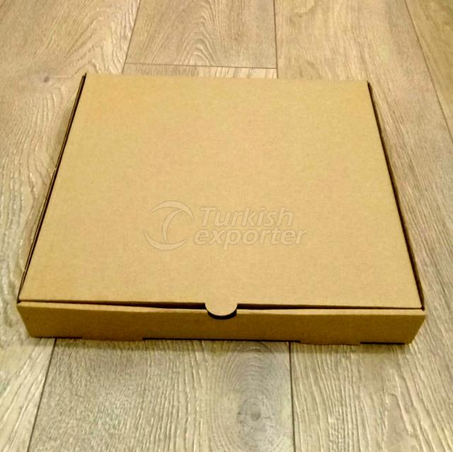 Caja de pizza marrón claro