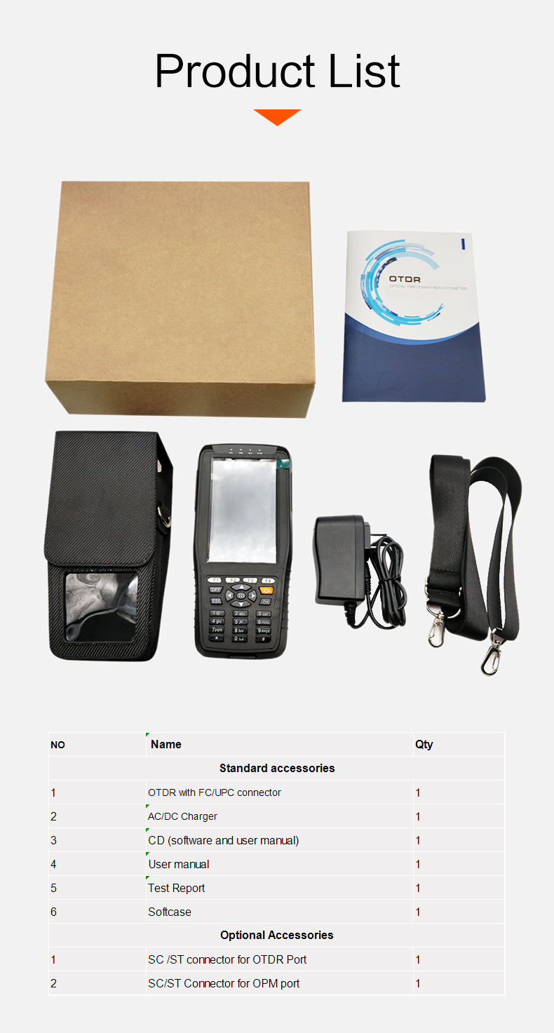 Smart OTDR Optical Time Domain Reflectometer with VFL/OPM/OLS Touch Screen OTDR