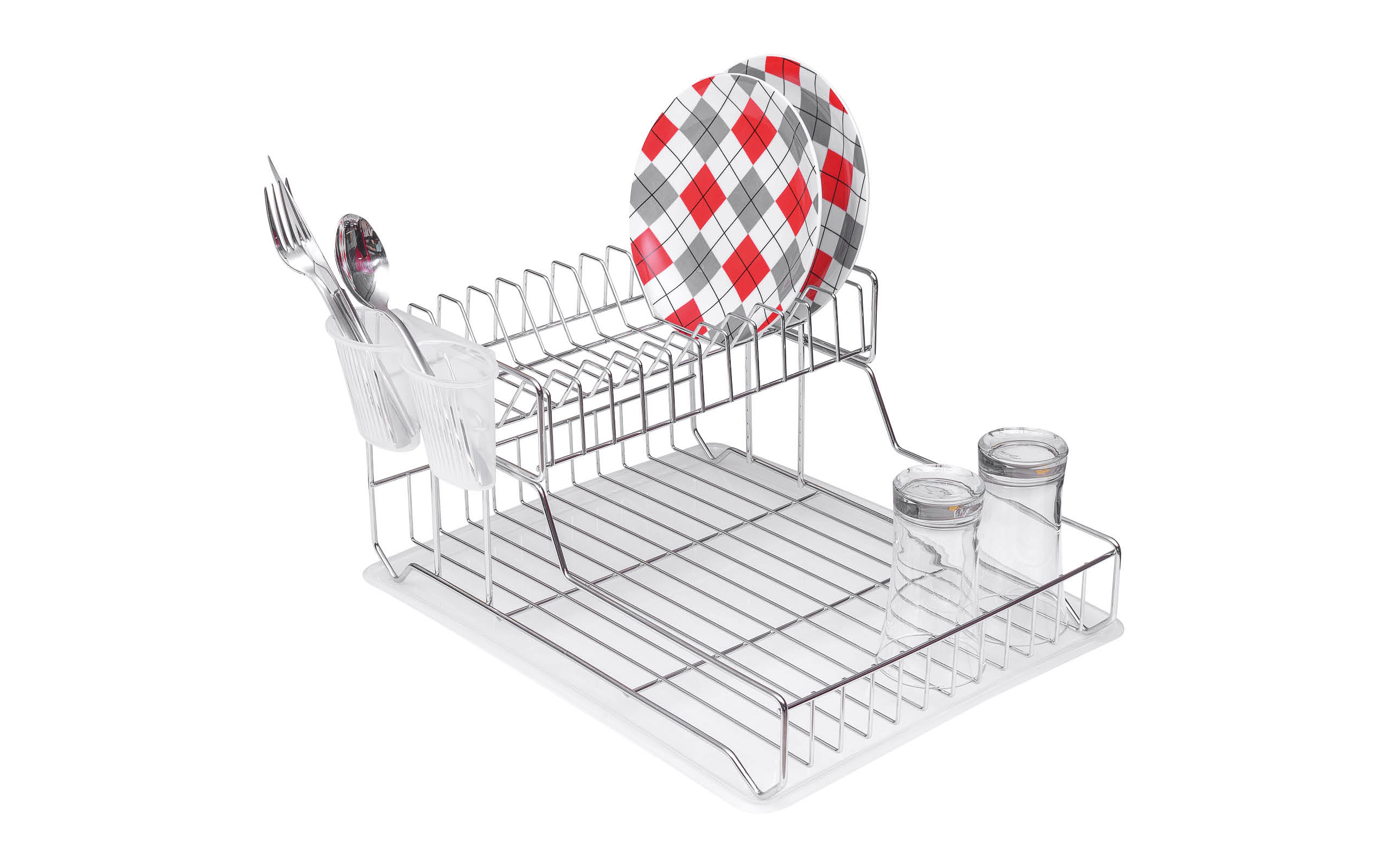 ZENSAN TWO TIER DISH DRYING RACK (CHROME PLATED)