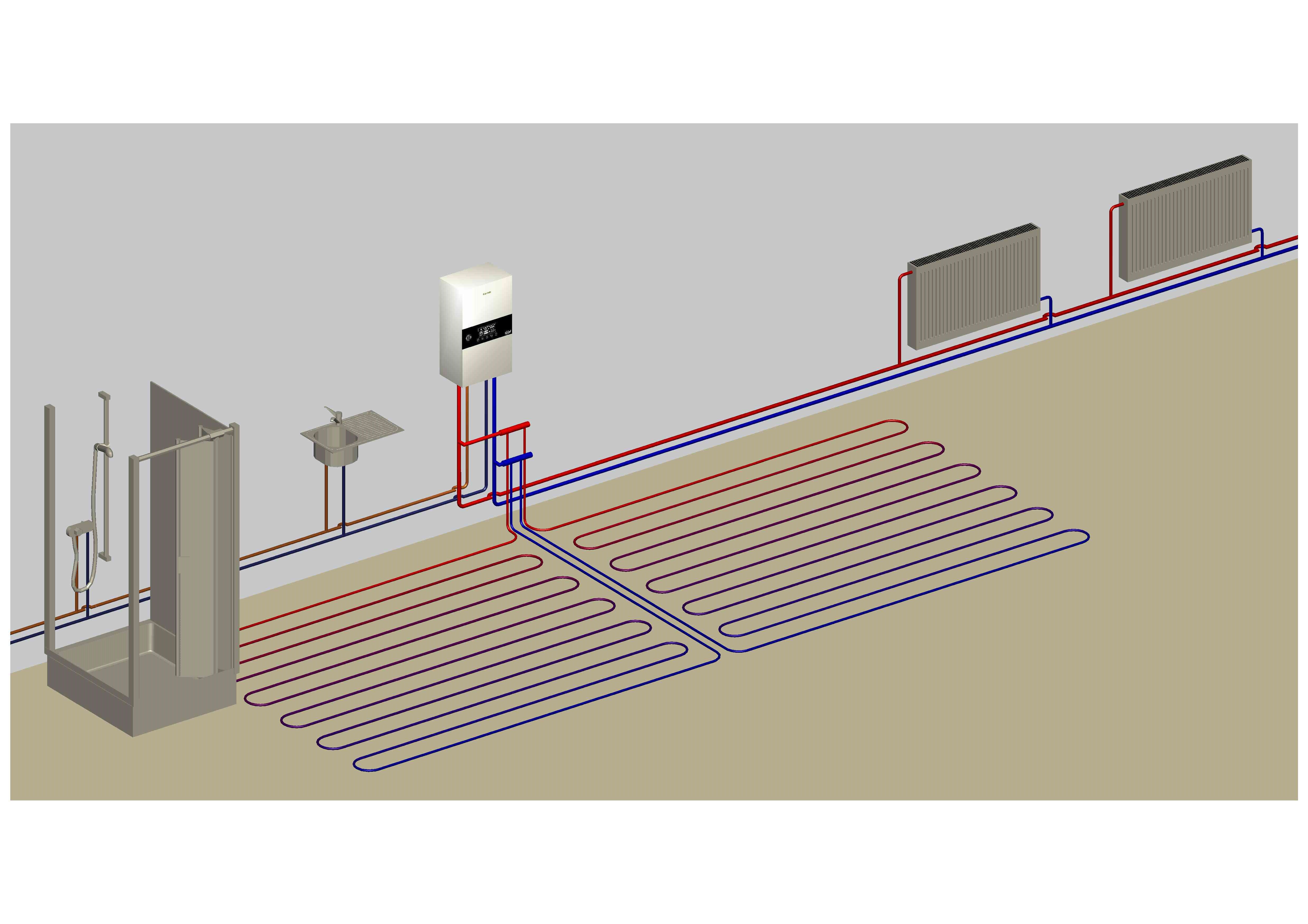 caldeiras elétricas penduradas na parede