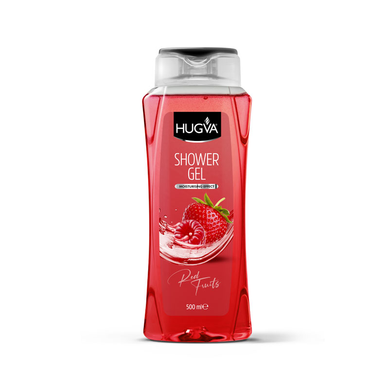 GEL DE DUCHA HUGVA FRUTOS ROJOS, COCO Y MANGO, MORANA Y OSO / 500 ML * 12