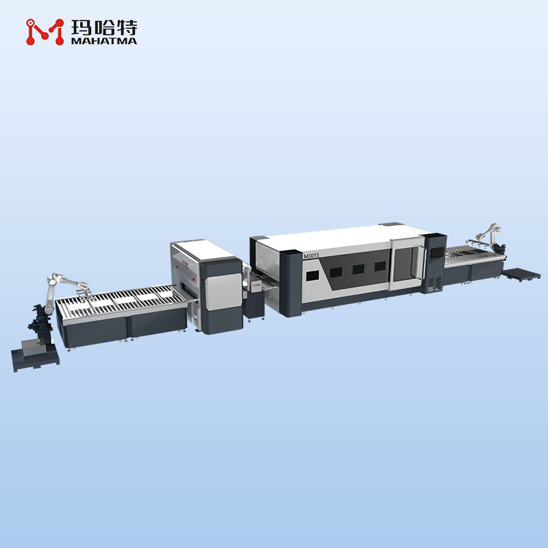 Laser cutting machine with shear line