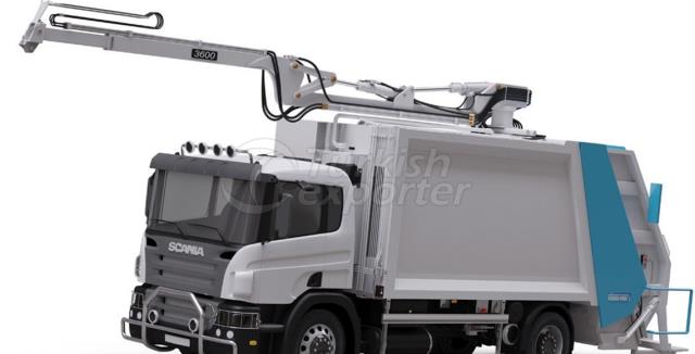 Refuse compactor with crane for Underground Containers