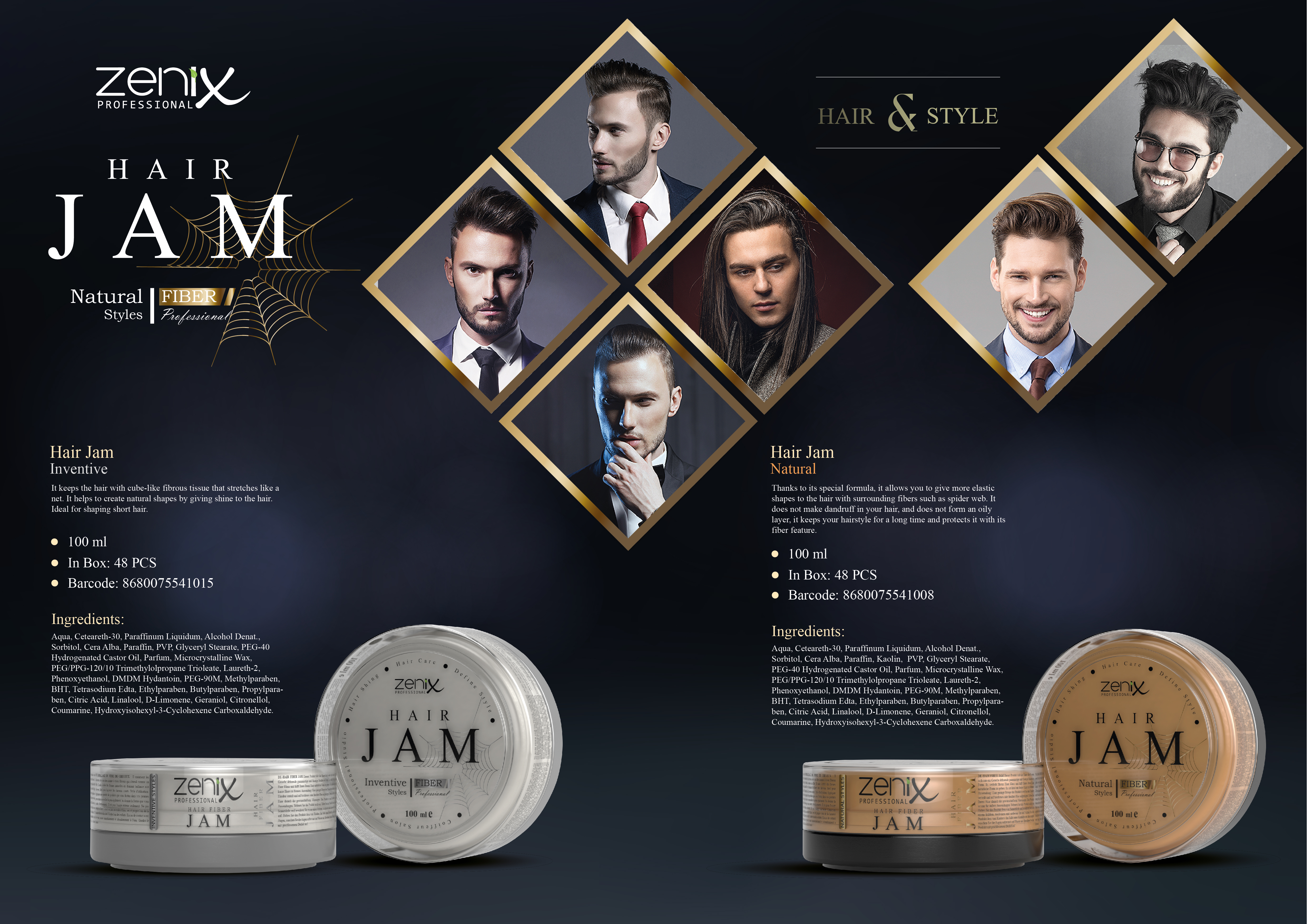 Zenix Fiber Hair Jam - ПАУТИНИСТЫЙ ВОСК ДЛЯ ВОЛОС