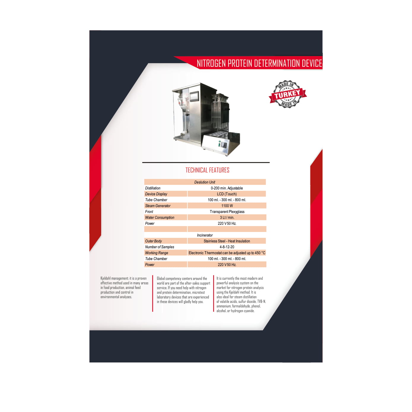 NITROGEN PROTEIN DETERMINATION DEVICE