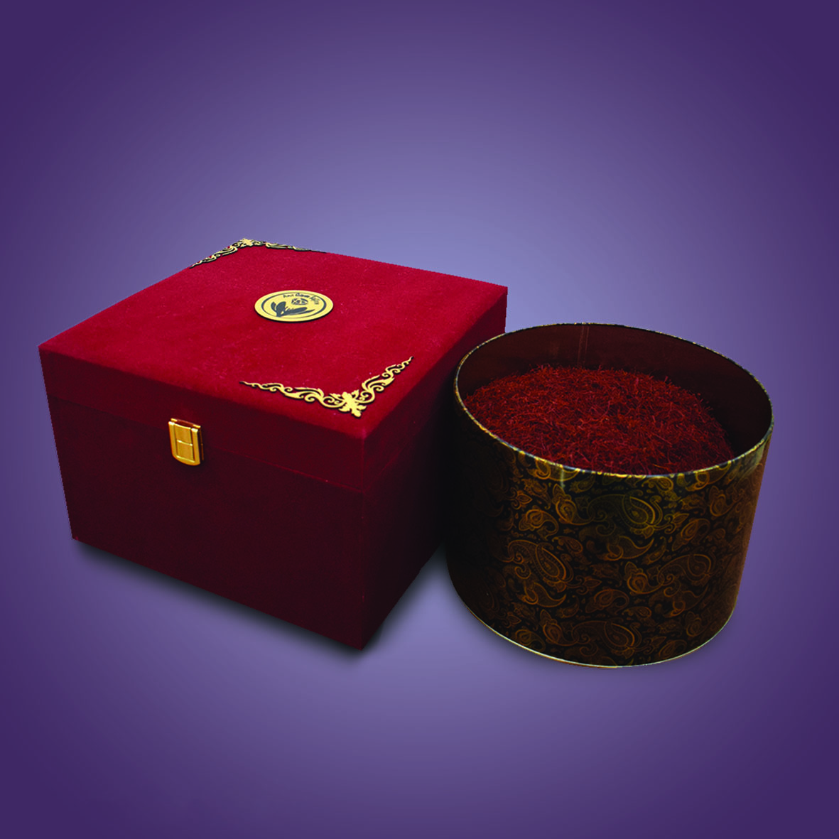 Iranian saffron in a velvet box