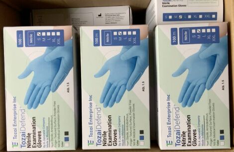 Nitrile Powder Free Medical Examination Gloves,  Palm textured, Beaded Cuff