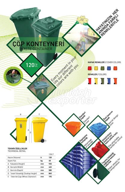 Çöp Konteynerleri 120 Lt