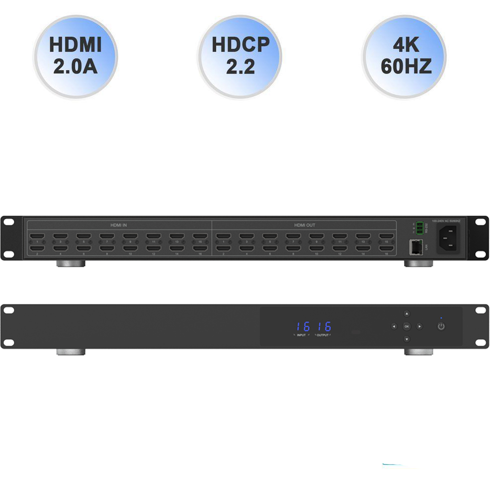 16x16 HDMI 4K Matrix Switcher HDCP2.2 HDTV Routing Selector Home Automation