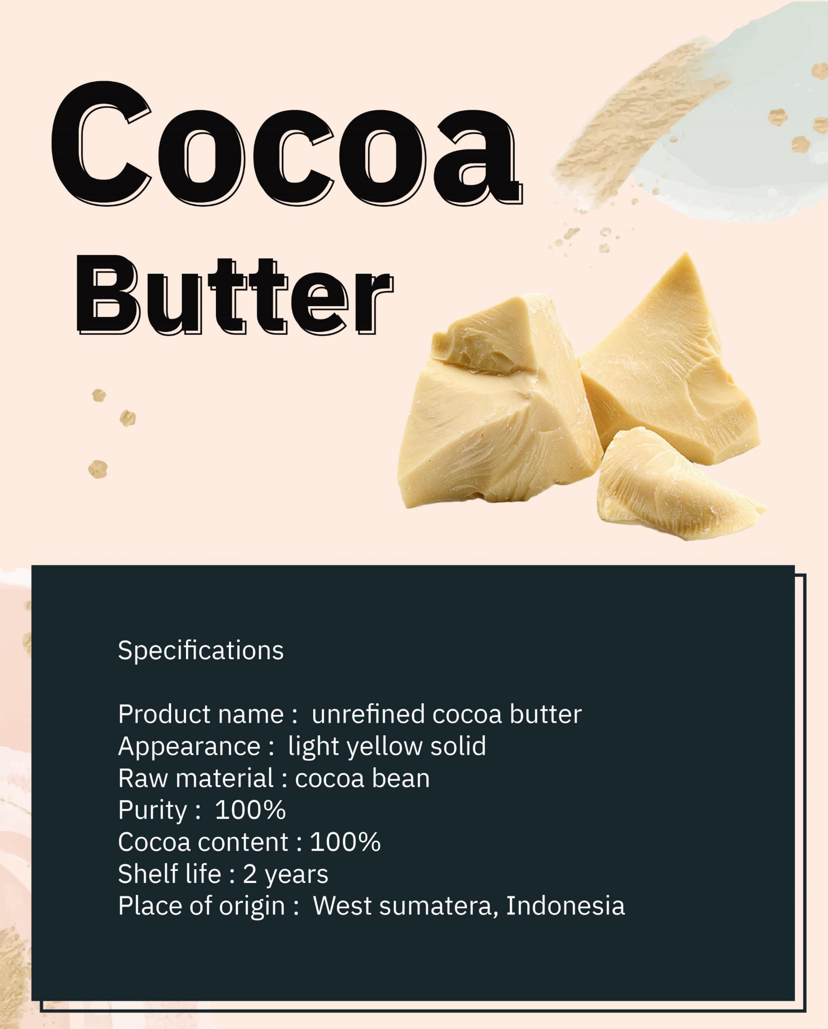 Unrefined cocoa butter