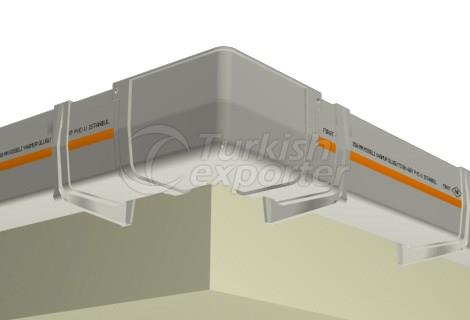 Cornered Rain Gutter and Fittings