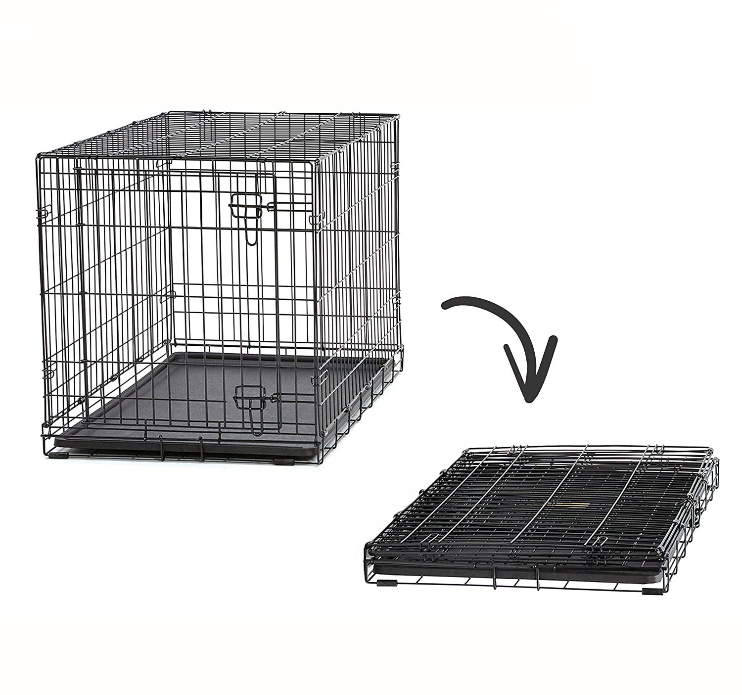 24x18”  Folding Metal Dog Crate Side door and front door