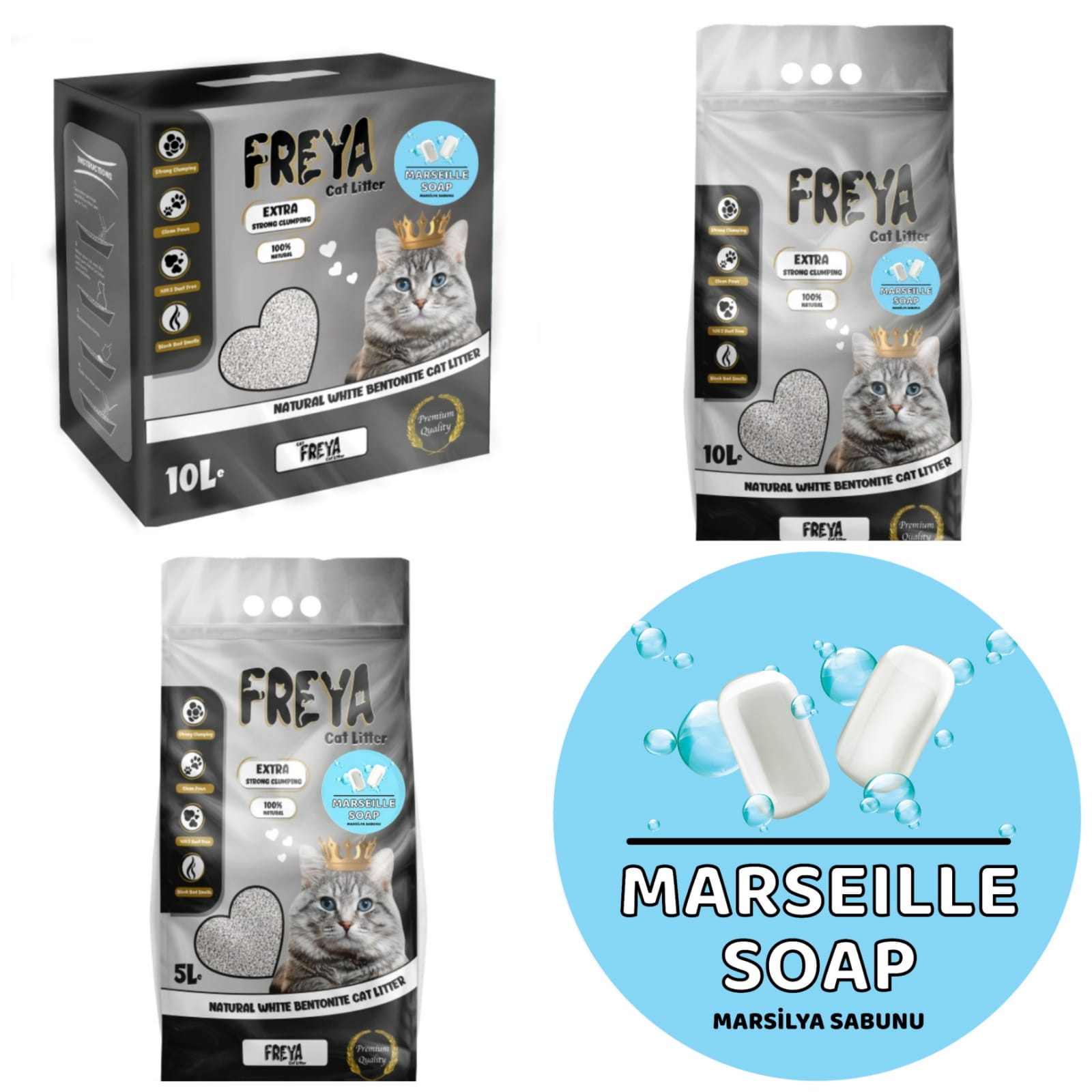 FREYA CAT LITTER MARSILYA SOAP 5 LT AND 10 LT