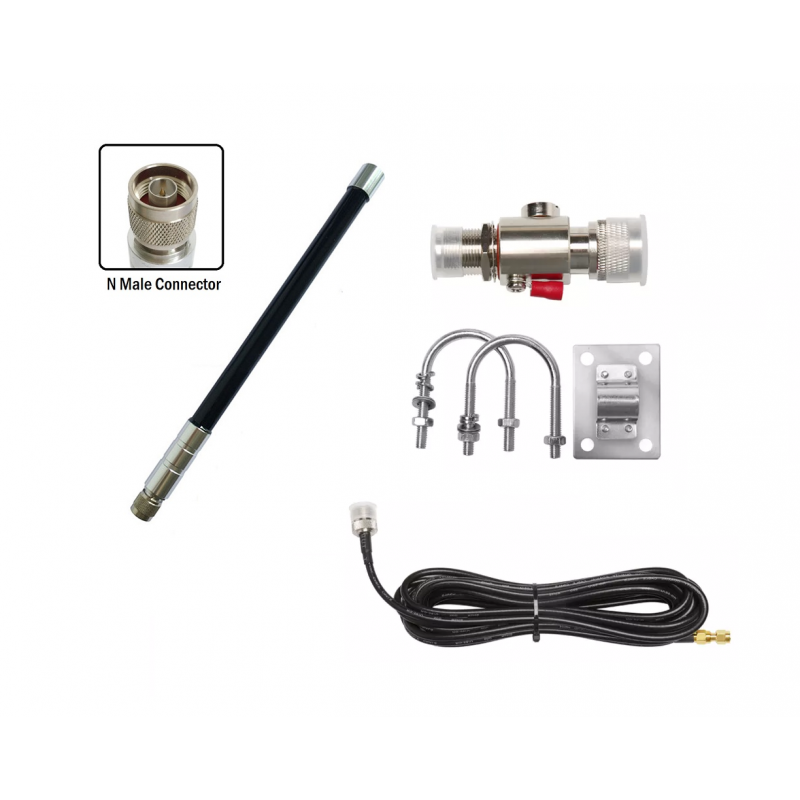 865MHz Helium 15dBi Fiberglass Antenna with N Male Connector Eteily SKU : ET-86515FG1-NMSS