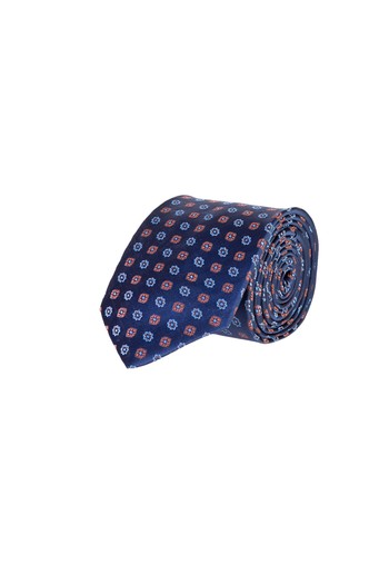 Navy Blue Patterned Tie