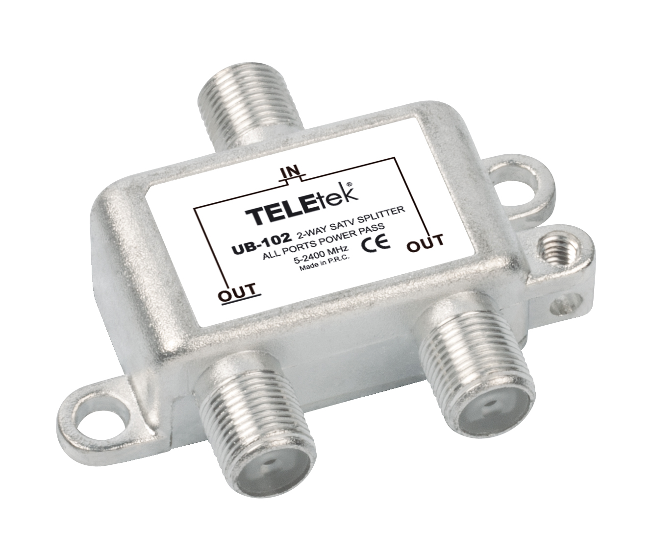 Repartidor UB-102, 5-2400 MHz, 2 vías, conector F