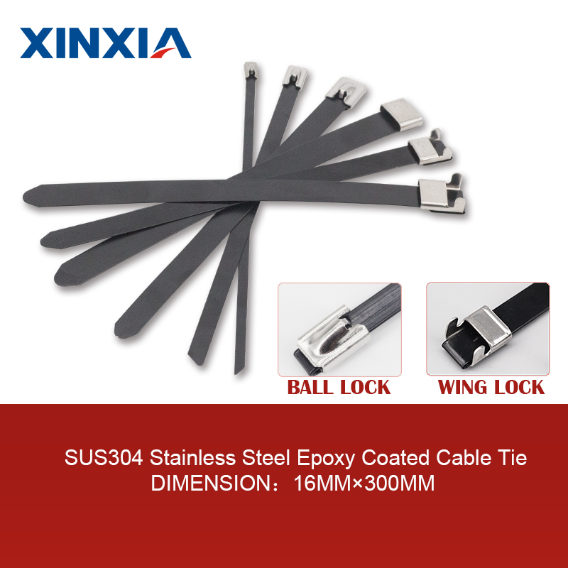 304 Stainless Steel Epoxy / Pvc Coated Cable Tie 