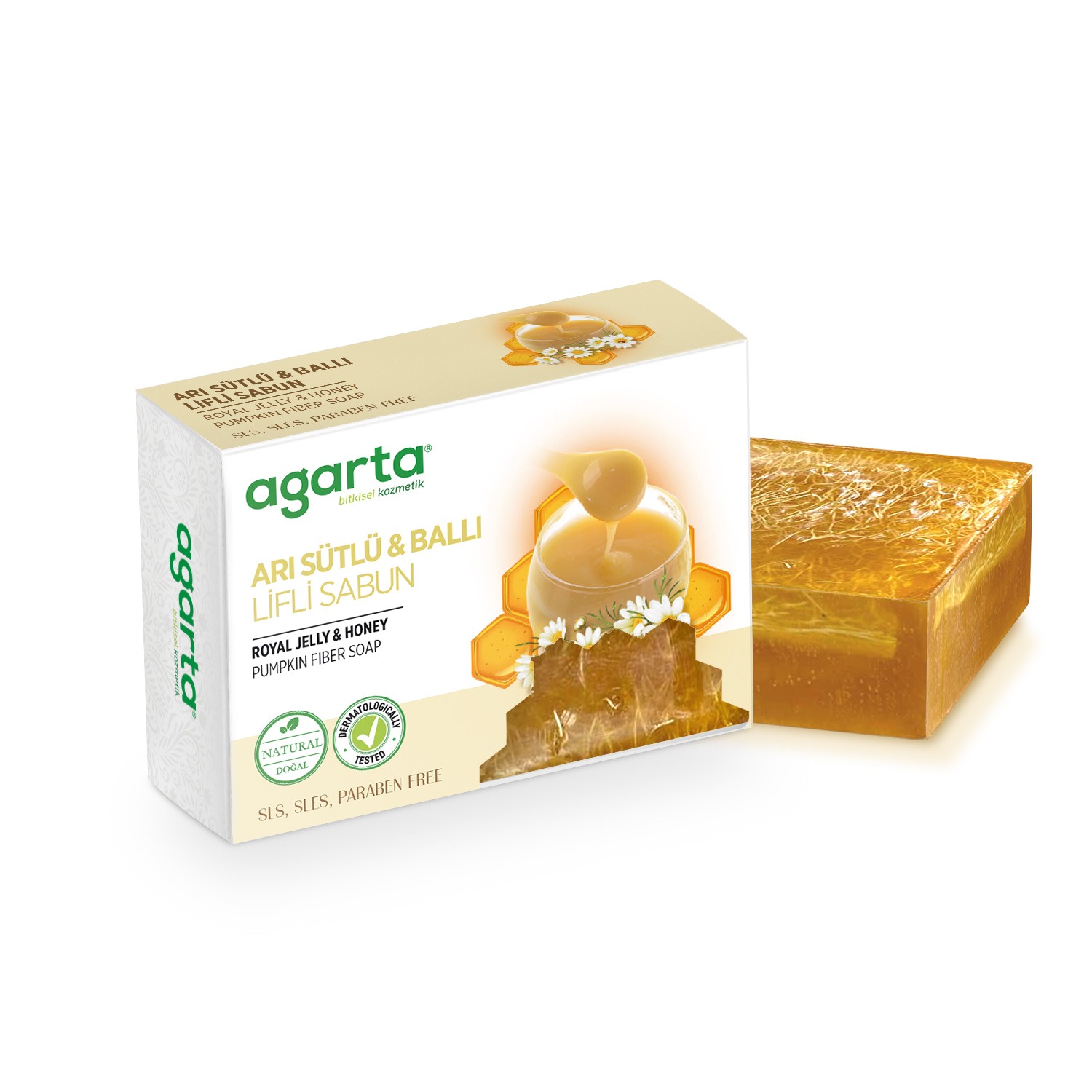 AGARTA DOĞAL ARI SÜTLÜ-BALLI-LİFLİ SABUN 150 GR