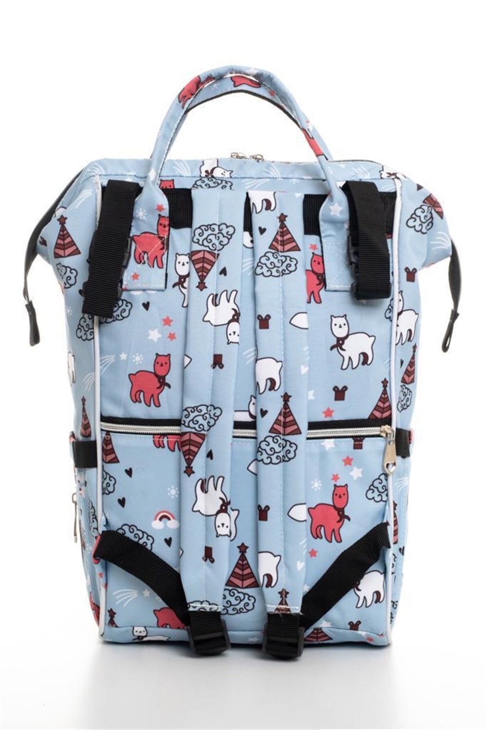 Sahra Baby Functional Mother Baby Care Backpack CAT- BLUE-PINK