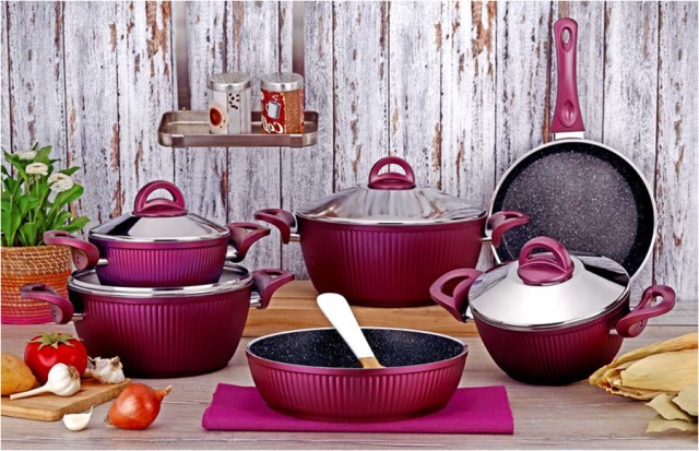 10 Pieces Oyster Series Granite Coating Cookware Set