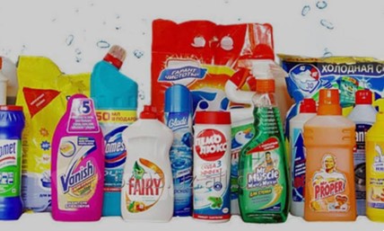 Detergentes e produtos de limpeza para casa e indústria