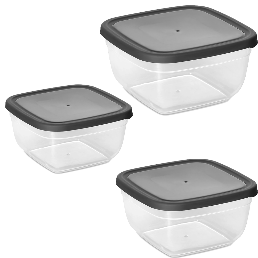 COLORED MAYA SQUARE FOOD CONTAINER SET OF 3