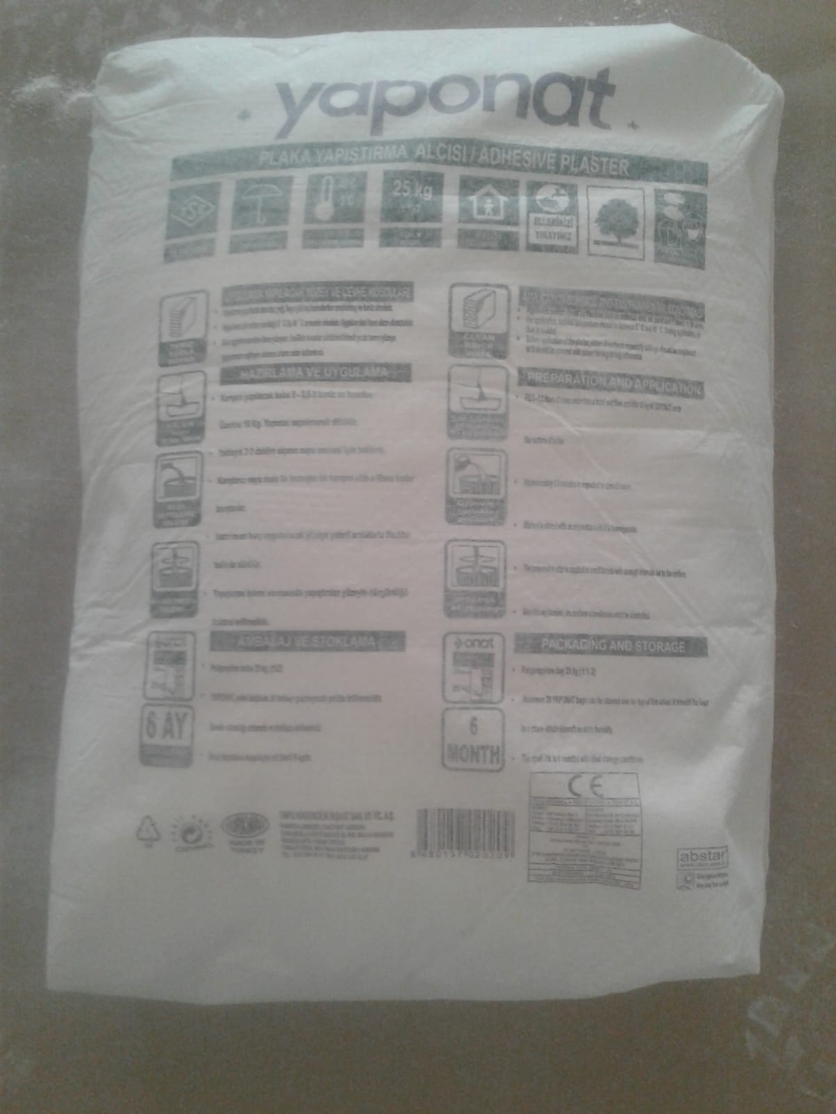 Onat Gyps YAPONAT Adhesive Gypsum Plaster