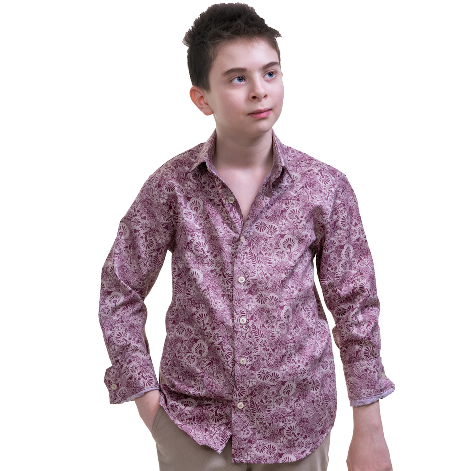 Burgundy Paisley Shirt