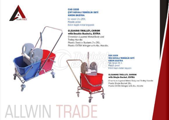Cleaning Trolley with Buckets