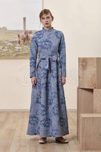 Jacquard Dress 6134 Blue