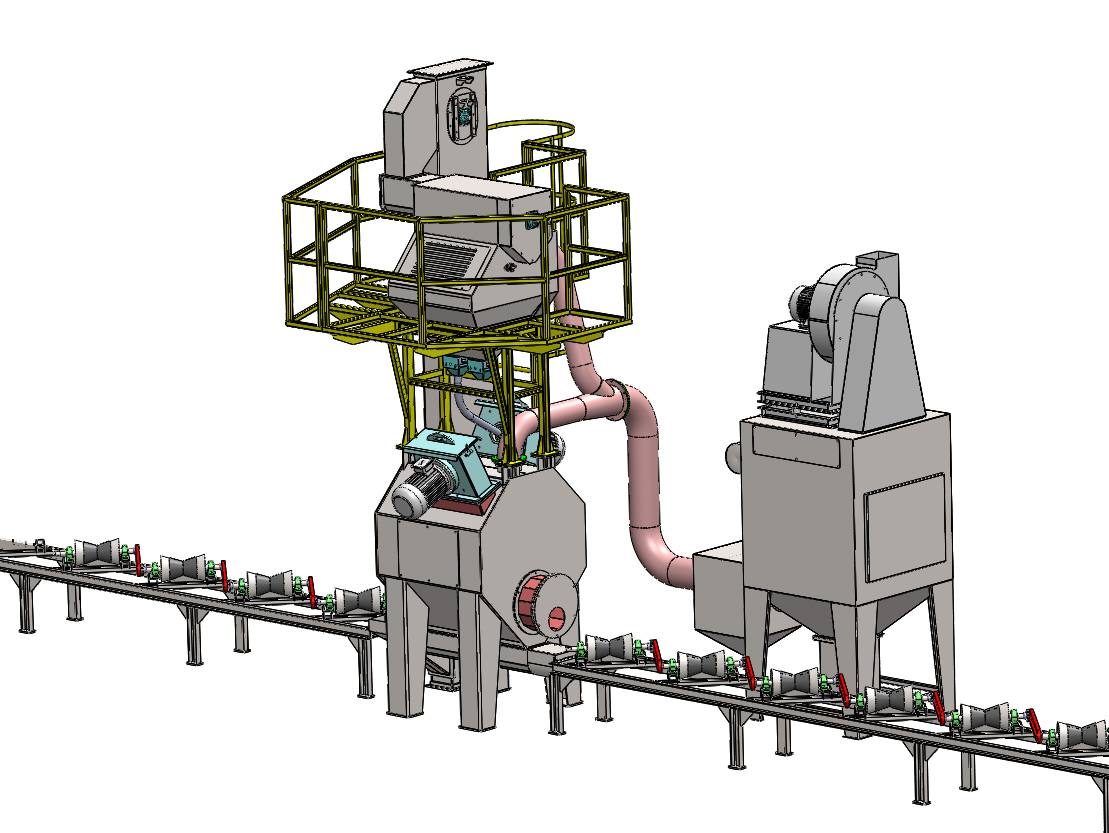 Machine de grenaillage de tuyau