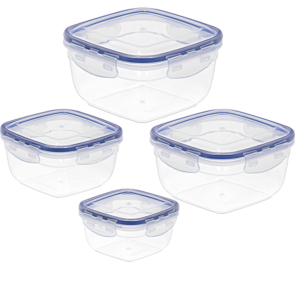 AIRTIGHT SQUARE FOOD CONTAINER SET OF 4