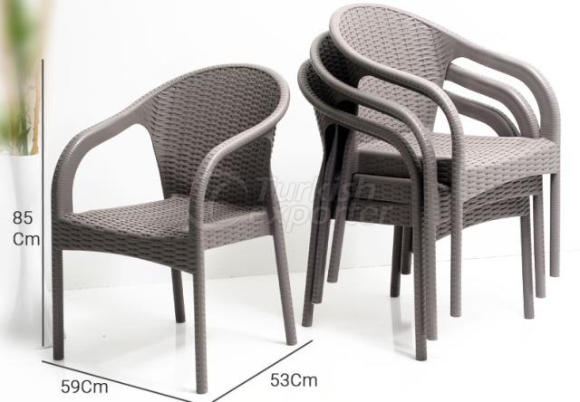 STACKABLE POLY-RATTAN ARMCHAIR
