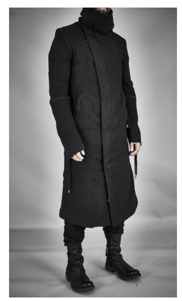 OFF-SET ZIP UP FUNNEL NECK COAT 01