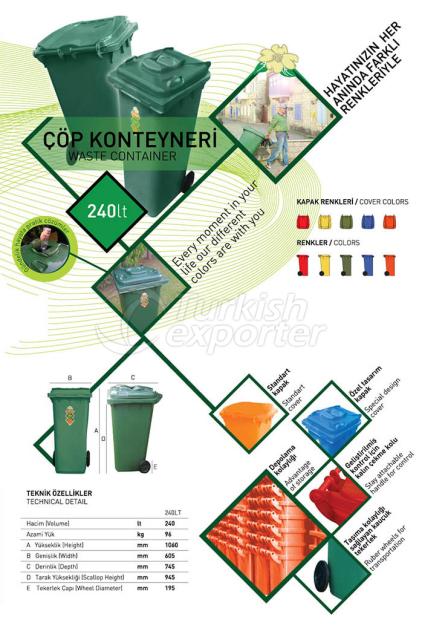 Çöp Konteynerleri 240 Lt