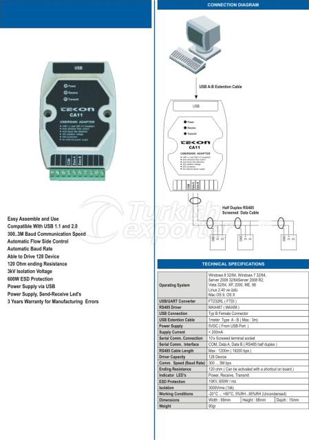 Изолированный конвертер USB-RS485 (адаптер)