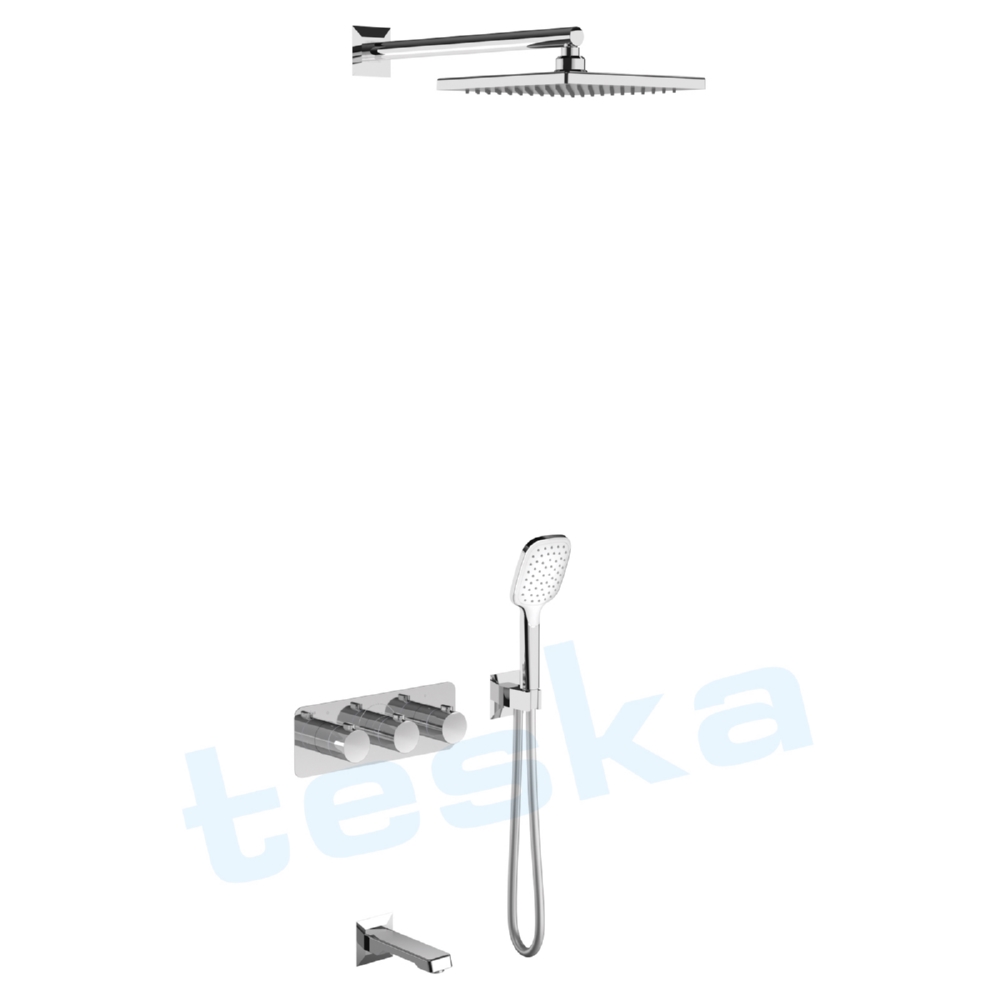 Lande Concealed Chrome Thermostatic Bathroom Battery T4000C