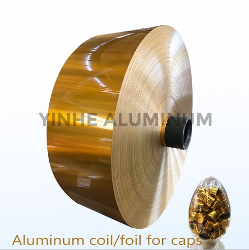 8011 H14, Gold Colored Coated Aluminum Coil Foil for Caps