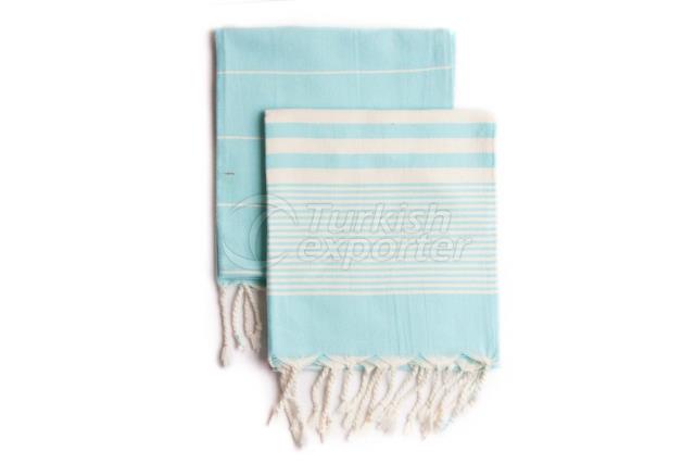 2'li Set, Dokuma Peşkir-Çay Havlusu-Bulaşık Havlusu, Mavi