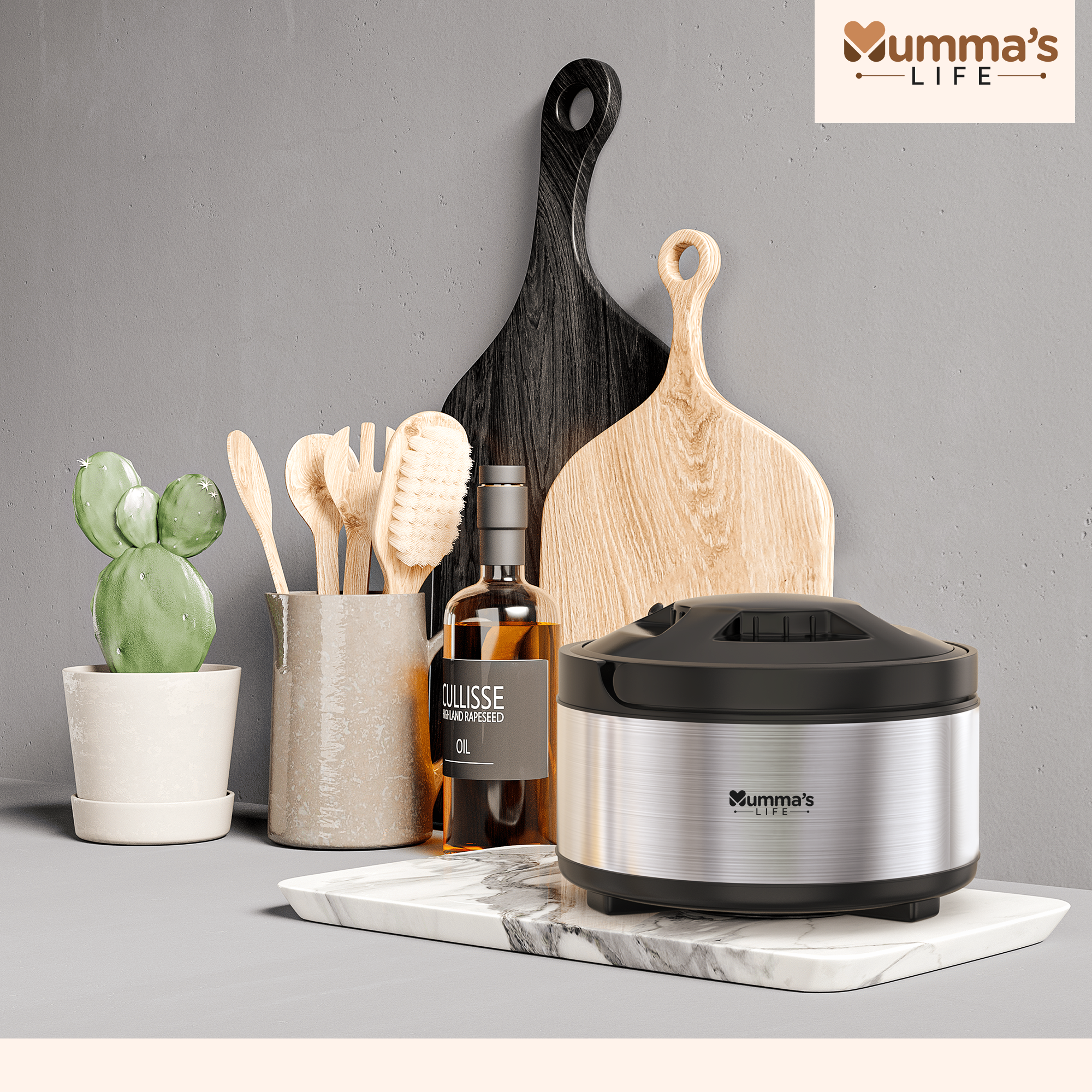 Mumma's LIFE Stainless Steel Thermoware Casserole with Lid for Roti/Chapati 