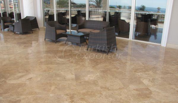 Cross Cut Travertine Marble Bucak Noz escuro